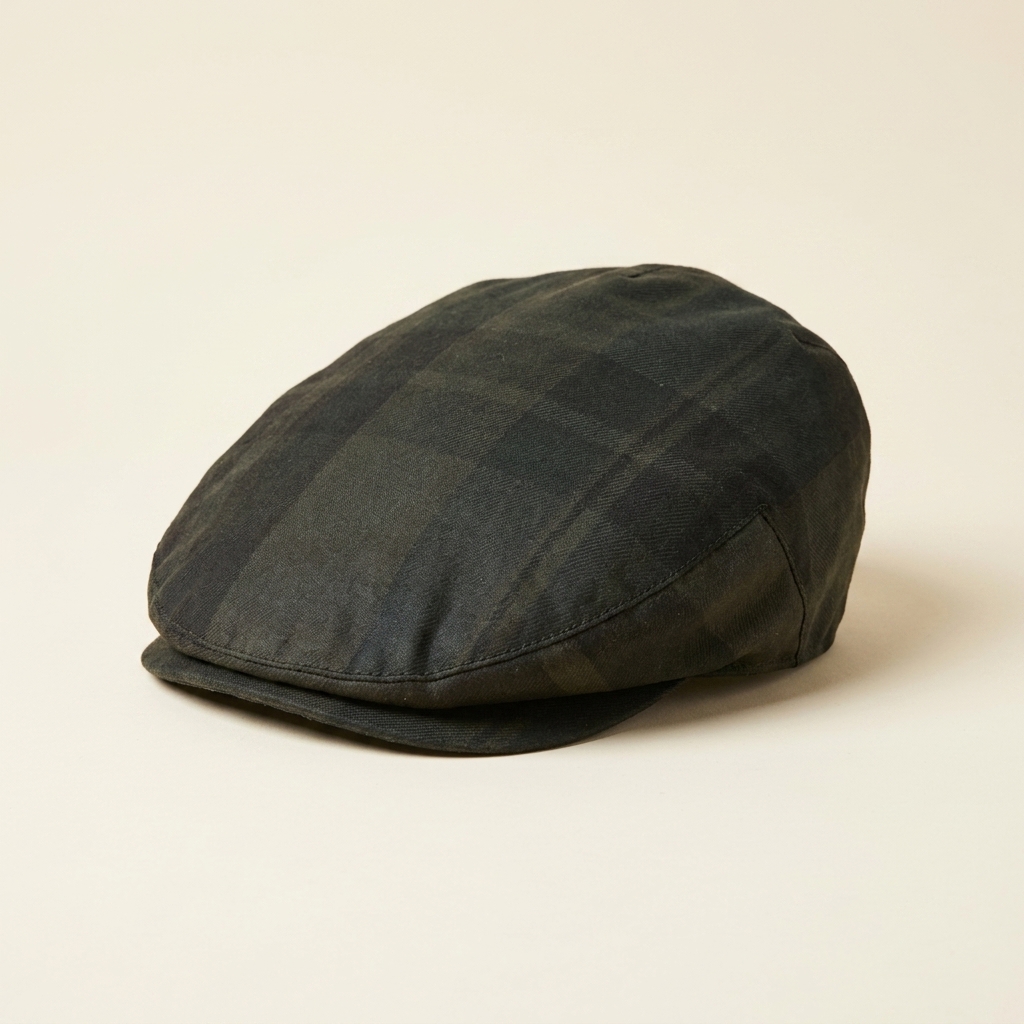 Tartan Wax Flat Cap
